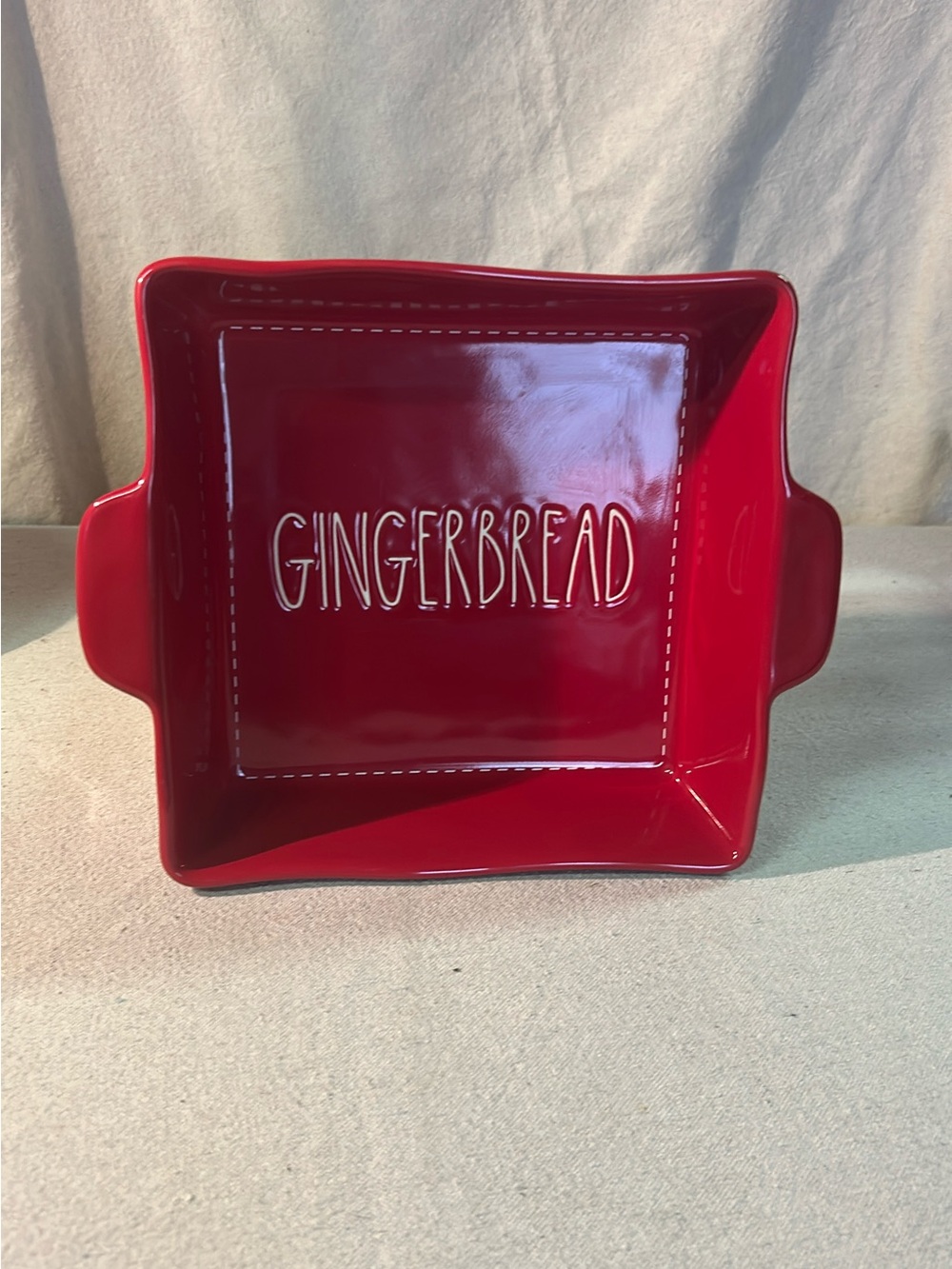 Rae Dunn Red 'GINGERBREAD' Ceramic Serving Dish